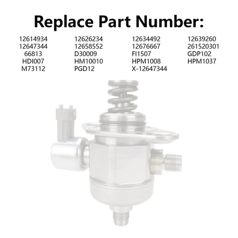 Front view of Beefy Drop In Ready High Pressure Fuel Pump 3.6L for Buick Enclave GMC Acadia Chevy Traverse Camaro Cadillac CTS STS 3.6
