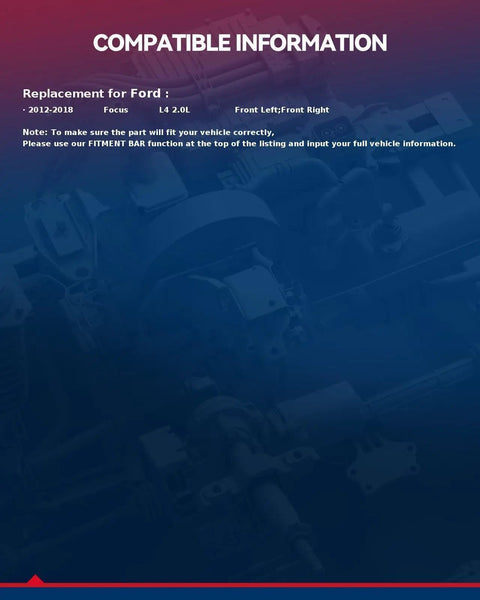 Ford Focus Front Steering Knuckle And Wheel Bearing Hub Assembly 2012 2018 Compatibility Information