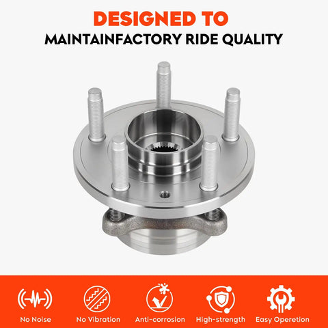 Front view of wheel hub bearing assembly 512460 with 38-spline, 5-lug, 5.74-inch flange for Explorer 2011-2018 and Police Interceptor Utility 2013-2019.