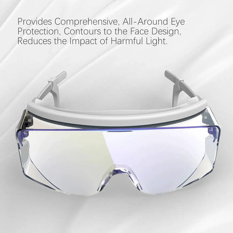CO2 Laser Eye Protection Glasses For Real Safe Laser Cutting And Engraving OD5 Plus Absorption Filtering Tech Wavelength Coverage 9000-11000nm And 10600nm Protective Eyewear Built For Engraving Pros shown on white background.