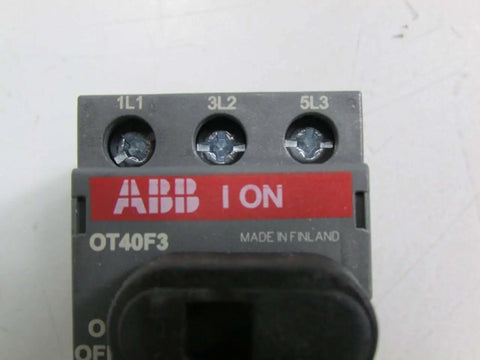 OT40F3 3-Pole Disconnect Switch 40A 750V AC Single Unit OT Series industrial isolator front view