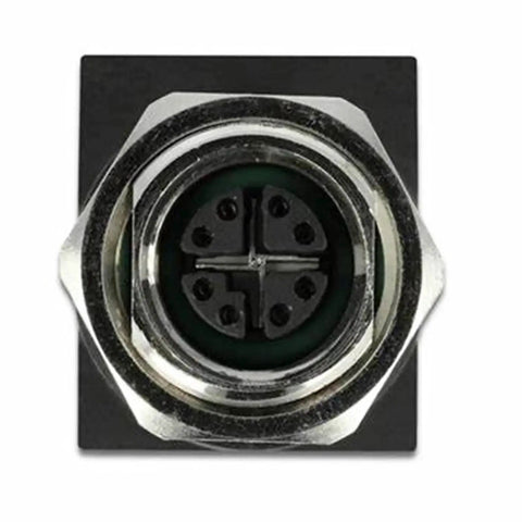 Front view of M12 X-Coded 8-Pin Female Connector for RJ45 Ethernet Adapter, waterproof IP67, industrial use