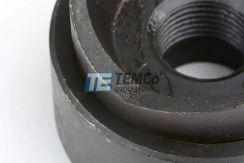 Close-up of One And A Half Inch Conduit Punch And Die Set for Hydraulic Knockout Driver with black oxide finish.