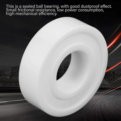 White ceramic 6001-2RS deep ball bearing, double sealed, 12x28x8mm