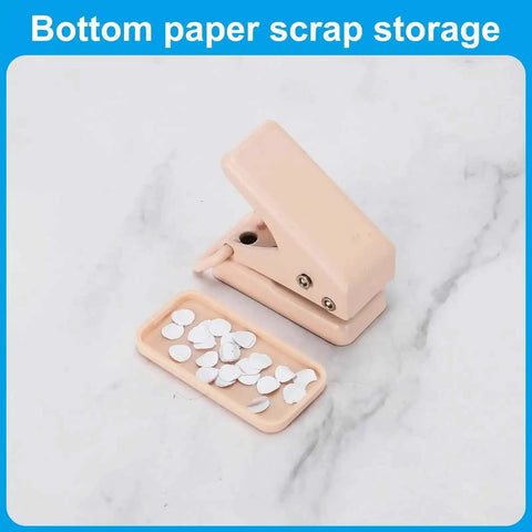 One Quarter Inch Hole Punch Two Pack Handheld Heavy Duty Metal Paper Puncher with open confetti catcher on marble background.