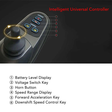 Close-up of Electric Wheelchair Controller 24V DC With Brush Joystick And Brake Connector For Smooth Start And Precise Control