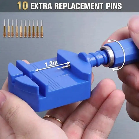 All In One Pro Grade Watch Repair Kit With Link Removal And Pin Removal Tools, Spring Bar Tool, Spare Pins, Bracelet Sizing Adjuster