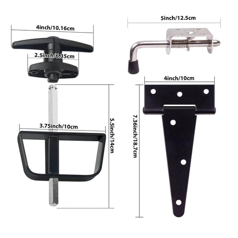 Complete Shed Door Hardware Kit With Heavy Duty Hinges Adjustable Barrel Bolts Secure T Handle Lock Weatherproof Latches