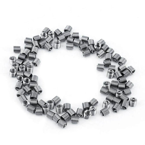 100 Pcs M4 Stainless Steel Helicoil Thread Repair Inserts Kit For Stripped Aluminum Engine Block Threads Wire Inserts