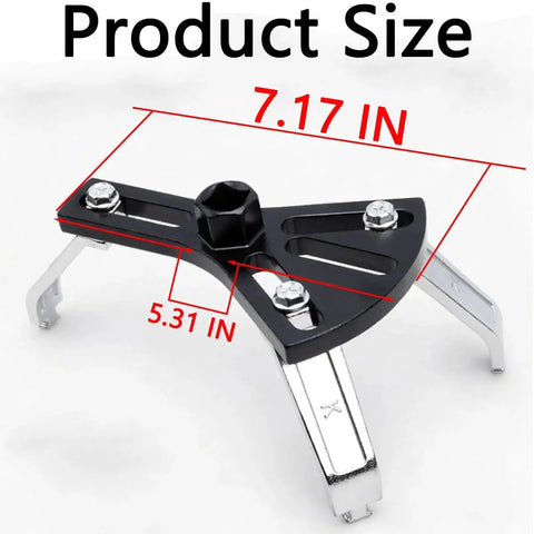 Universal Fuel Pump Lock Ring Removal And Reinstall Tool, Adjustable Four Point Five To Seven Point Three Inch, black and silver spanner