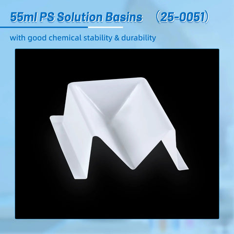 55ml PS one-channel solution basin, white, sterile reagent reservoir.