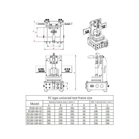 Open Cover PCB Testing Jig With Bakelite Fixture For Easy Board Swap Of A B C Boards Adjustable Spacing Between B And C Boards Rotatable C Board Adapter Plate Positioning Pins With Extra Holes PCBA Test Rack For Type 180 150 60 schematic diagram