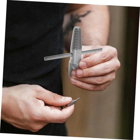 Person using Double Head Screw Extractor Set For Stripped Screws And Broken Water Pipes Great For Quick Home Repairs Wrench Tool