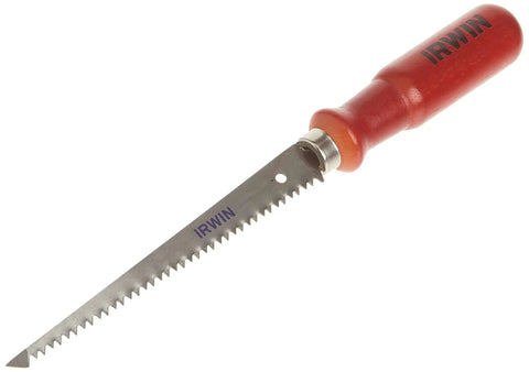 Rugged Drywall Jab Saw With Rigid Blade Bi Ground Teeth And Hardwood Handle For Fast Rough Cuts In Drywall HVAC Plumbing And Electrical Openings By IRWIN Tools