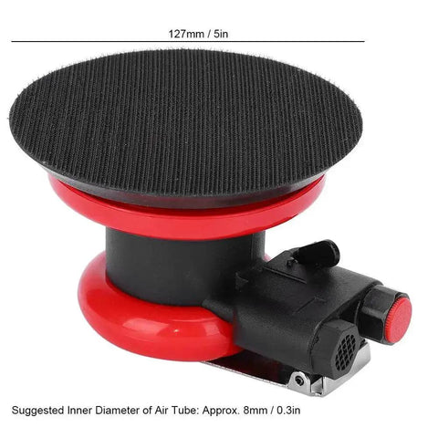 Side view of Five Inch Pneumatic Polisher with 10000 RPM No Load Speed Beast Air Powered Polishing Machine for metal buffing and sanding.