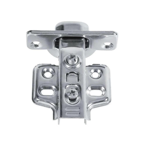 Front view of three types stainless steel hydraulic furniture cupboard face frame cabinet door concealed hinges with 90 degree adjustability