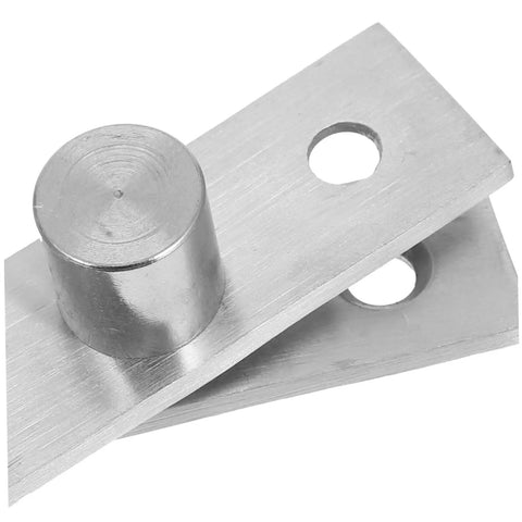 Close-up of Heavy Duty Stainless Steel Hidden Pivot Door Hinge With 360 Degree Rotation for bookcase and interior doors.