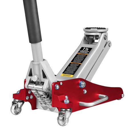 1.5 Ton Aluminum And Steel Hydraulic Floor Jack With Dual Piston Quick Lift Pump Low Profile Racing Car Jack For Vehicles Lightweight Yet Beefy 3000 Lb Capacity Red Finish