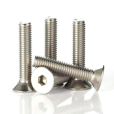 3/8-16 Inch Socket Cap Screws Flat Head Countersunk Bolts Heavy Duty 304 Stainless Steel 18-8 Bright Finish 7/32 Inch Hex Drive 16 TPI 3 Inch Long Pack Of 10