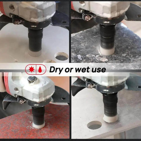 Diamond Tile Core Drill Bit Set With 6 8 10 25 35 50 65mm Hole Sizes Includes 10mm Milling Bit 50mm Chamfer Bit And Hex Adapter