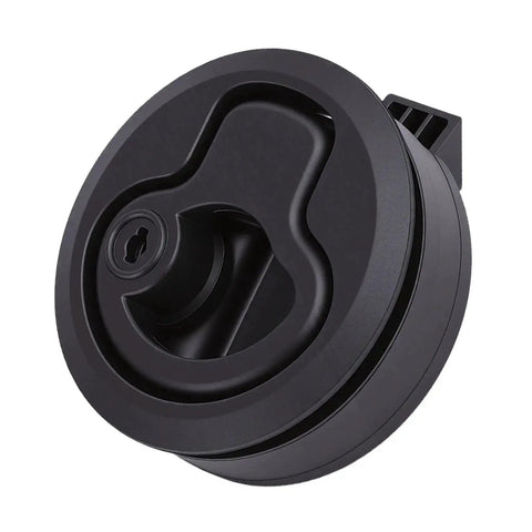 UPALDHOU round flush-mount boat hatch latch, black pull lock for RV, marine cabinets and drawers