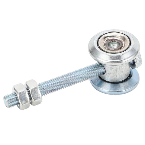 Side view of M10 Stainless Steel Track Roller Wheel 38mm for Heavy Duty Sliding Doors and Gates Rust Resistant Roller with Thick Galvanized Coating Built for Pros and DIYers Space Saving Design