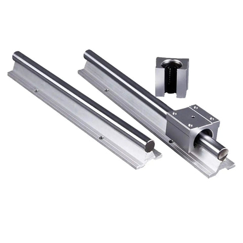 Two Piece 12mm SBR12 Fully Supported Linear Rail Guide Shaft With Four SBR12UU Ball Bearing Blocks for CNC Milling and 3D Printer Rigs