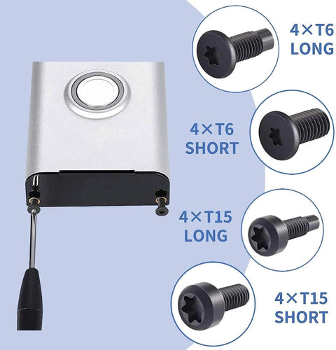 Replacement Copper Doorbell Screws Kit For Video Doorbell 2, 3 And Pro, showing T6 and T15 screws and installation example