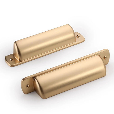 10 Pack 3 Inch Brushed Brass Cabinet Handles Cup Pulls for Kitchen Cabinets Cupboards and Drawers Durable Rust Resistant Finish