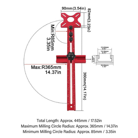 All In One Router Milling Groove Bracket And Circle Cutting Jig For Woodworking Pro Grade Aluminum Alloy Multifunctional L Router Guide dimensions