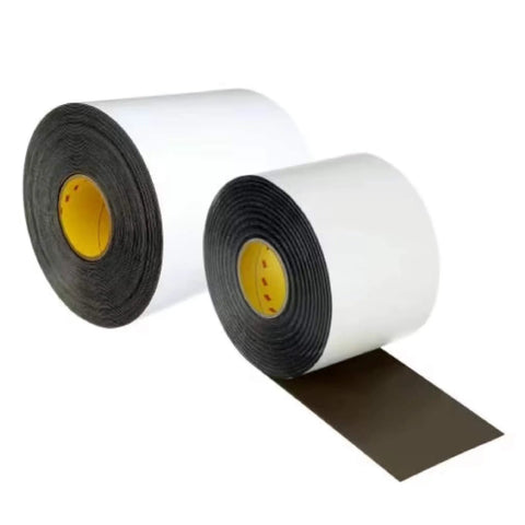 Ultra conformable gray adhesive tape, water resistant, self-adhering acrylic for construction, high-performance, 1 x 6 x 75, roll view