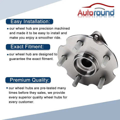 Close-up of 2 Pack Rear Wheel Bearing And Hub Assembly For 4WD AWD RAV4 2006 To 2018 And Lexus NX200t NX300 NX300h 2015 To 2019 With 5 Lug Bolt Pattern And ABS Direct Fit Compatible showing hub details.