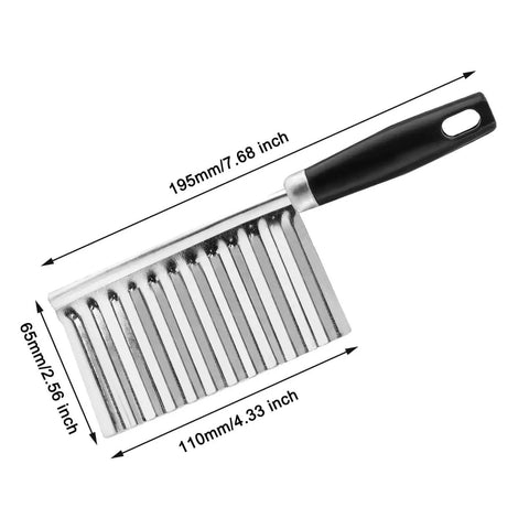 Crinkle Cutter Wavy Knife For Veggies And Fruits Stainless Steel Blade With Ergonomic ABS Handle Durable Kitchen Tool