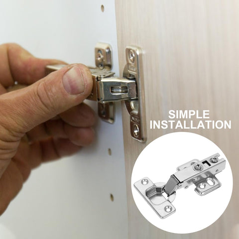 Soft Closing Frameless Cabinet Hinges Two Pack For Replacement Doors With Hydraulic Slow Close Hidden Damping Cold Rolled Steel
