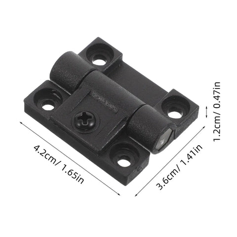 90 Degree Torque Positioning Folding Cabinet Door Hinges For Cabinet Frame Adjustable No Fuss Self Locking Hinges Black Plastic Cabinet Hardware dimensions shown