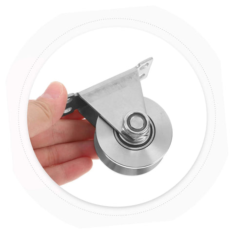 2 Pack Stainless Steel Pulley Track Wheel Set For Sliding Gate Guide Roller, Heavy Duty Track Pulley For Sliding Doors, hand-held view