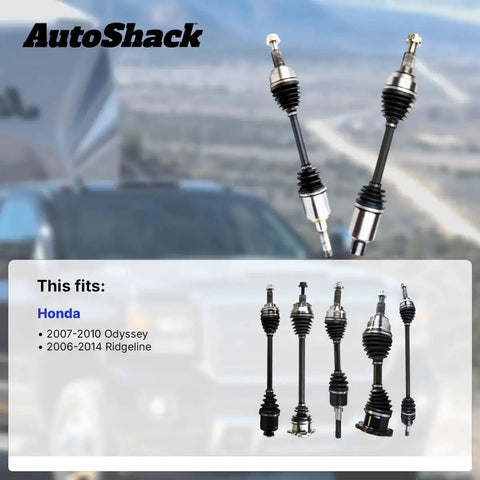 Front CV Axle Shafts Left And Right Replacement For 2007 2010 Honda Odyssey And 2006 2014 Honda Ridgeline displayed on truck
