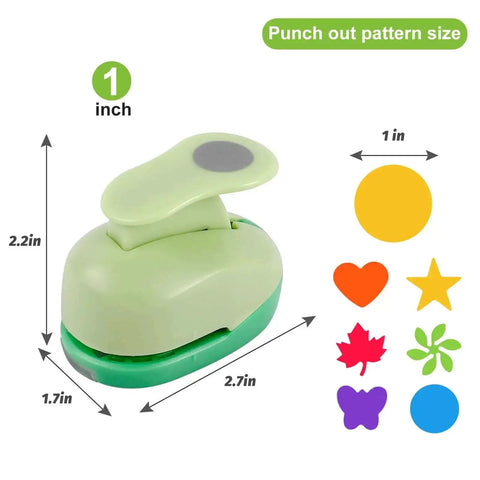 Six Shape 1 Inch Craft Hole Punch Set with Heart Circle Star Butterfly Maple Leaf and Flower Punches for Scrapbooking