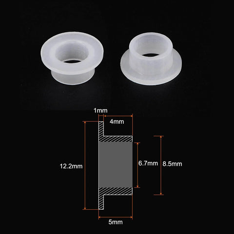10 Pcs Flanged Sleeve Bearings Nylon Bushings For Shaft 6.7mm Bore 8.5mm OD 5mm Length Flange Diameter 12.2mm Flange Thickness 1mm