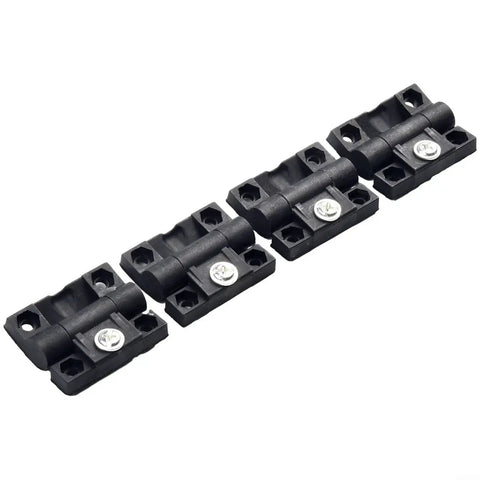 Adjustable torque hinge, black plastic, 4-pack with pre-drilled holes for home installation