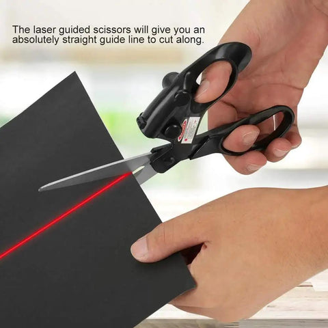 Pro Grade Laser Guided Sewing Scissors For Home Crafting And Gift Wrapping With Built In Laser Line for precise cuts on black paper