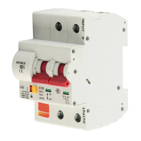 Smart Circuit Breaker 2P 100A AC220V With Built In Antenna And Flame Retardant Shell App Remote Control Easy Home Panel Upgrade Compact Miniature Breaker For Diy Wiring And Fast Remote Switching