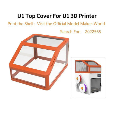 Upgraded Top Cover For Snapmaker U1 Printer with DIY options and pro-grade optimized enclosure for quiet printing and odor reduction.