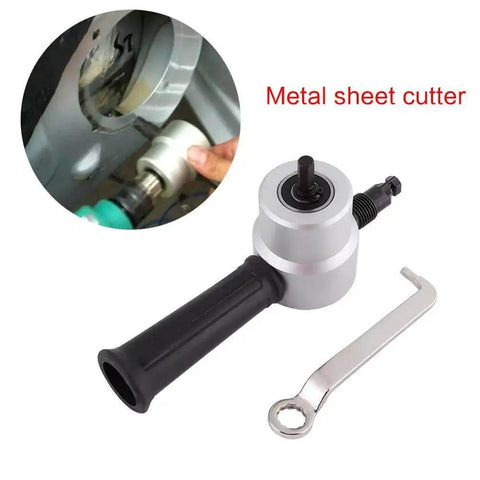 Double Head Sheet Metal Cutter Drill Attachment Nibbler for Straight Curve and Circle Cutting with wrench and handle