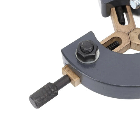 Close-up of Wood Lathe Steady Rest for Mini Lathes With Three Point Support Durable Aluminum Alloy Iron Copper Build For Long Lasting Stability Baxnore Heavy Duty Stabilizer For Accurate Wood Turning And Precise Machining