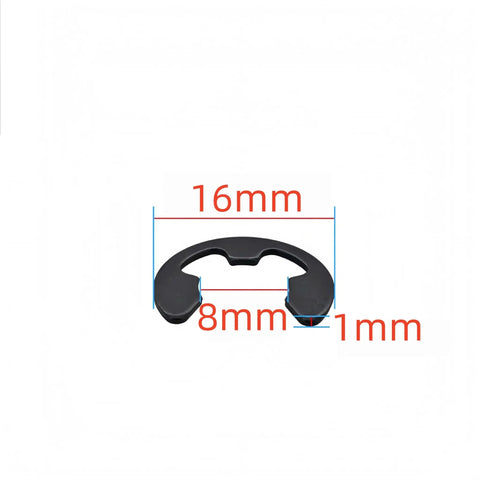 8mm Shaft E Clip Retaining Ring Set Carbon Steel Black Oxidized Finish 16mm Outer Diameter 8mm Inner Diameter