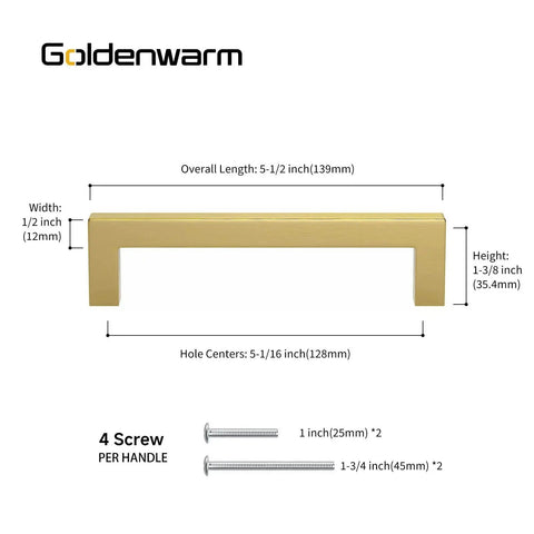 Diagram of a 10 Pack 5 Inch Brushed Gold Cabinet Pulls Set For Kitchen Cabinets Modern Handles With Gold Drawer Pulls Stainless Steel Hardware Durable Hollow Construction And Smooth Mounting Holes For Easy Replacement Or Upgrading