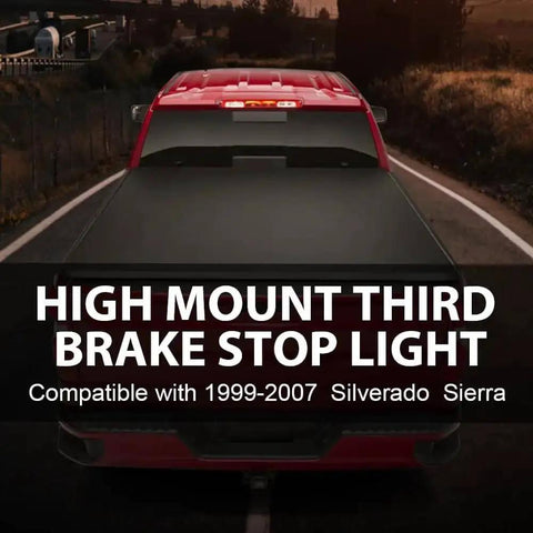 High Mount Third Brake Light With Bulb For Chevy Silverado And GMC Sierra 1999 To 2006 1500 2500 3500 HD Models And 2007 Classic