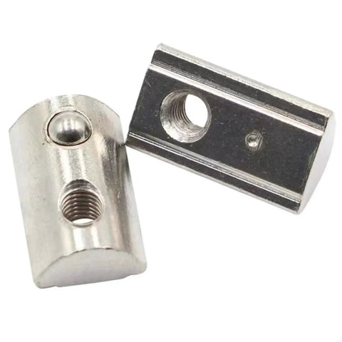 M6 T Slot Nuts For 3030 Aluminum Extrusion 8mm Slot Roll In Spring Ball Loaded Elastic Nuts Carbon Steel Nickel Plated