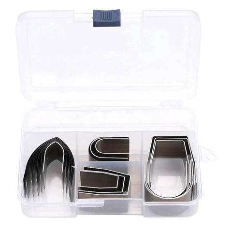 Leather Hole Punch Set With Half Round End Punches, 3 Shapes, 18 Pieces in handy storage case